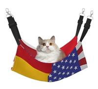 LiuMng Cat Hammock Bed for Cage - Adjustable Pet Bed, American Spain Flag Print Puppy Resting Pad, for Kitten Large Small Animals