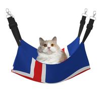 LiuMng Cat Hammock Bed for Cage - Adjustable Pet Bed, Flag of Iceland Print Puppy Resting Pad, for Kitten Medium Small Animals