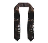 Liumng Copper-Colored Skull Print Graduation Stole - Satin Honor Sash, For Graduation Ceremony As Gifts For Boys And Girls, Flattened, One size