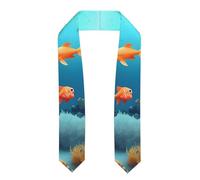 Liumng Coral Fish Underwater Print Graduation Stole - Satin Honor Sash, For Graduation Ceremony As Gifts For Boys And Girls, Flattened, One size