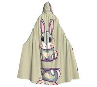 LiuMng Cute little bunny Unisex Hooded Cloak - Full Long Cape for Halloween Cosplay Costumes and Wizard Sorcerer Role Play