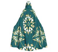 LiuMng Exotic style floral Unisex Hooded Cloak - Full Long Cape for Halloween Cosplay Costumes and Wizard Sorcerer Role Play