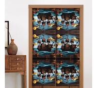 LiuMng Fabric Door Curtain - Doorway Curtain Panel,Room Dividers Tapestry 2 Panels 34"x 56" for Home DecoCartoon Pirate Ship