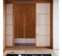 LiuMng Fabric Door Curtain - Fengshui Tapestry Panel Brown Wood Pattern Drape for Privacy Thermal Insulated Blackout 34x56in