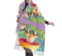 LiuMng Fantasy Dream Mushroom Poncho cashmerette fringed scarf - Women's Fashion Scarf/Long Shawl,for Spring, Autumn, and Winter