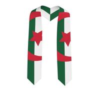 LiuMng Flag of Algeria Print Graduation Stole - Satin Honor Sash, for Graduation Ceremony as Gifts for Boys and Girls, Sharp Corner, One size