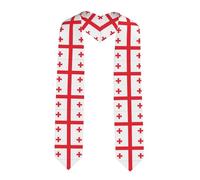 LiuMng Flag of Georgia print Graduation Shawl Stole 70" Long - Unisex/Graduation Stole/Sash/for Academic Commencements Sharp Corner