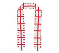 LiuMng Flag of Georgia print Graduation Shawl Stole 70" Long - Unisex/Graduation Stole/Sash/for Academic Commencements Flattened