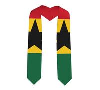 LiuMng Flag of Ghana Print Graduation Stole - Satin Honor Sash, for Graduation Ceremony as Gifts for Boys and Girls, Sharp Corner, One size