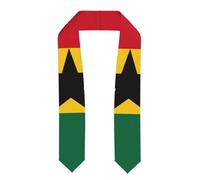 LiuMng Flag of Ghana Print Graduation Stole - Satin Honor Sash, for Graduation Ceremony as Gifts for Boys and Girls, Flattened, One size