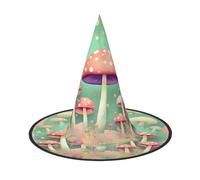 LiuMng Halloween Witch Hats for Women - 1 Dream Mushroom Print Wizard Costume Cap, for Holiday Party Accessory Headwear