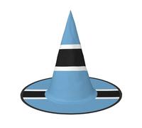 LiuMng Halloween Witch Hats for Women - 1 Flag of Botswana Print Wizard Costume Cap, for Holiday Party Accessory Headwear