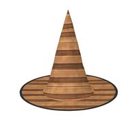 LiuMng Halloween Witch Hats for Women - 1 Original wood color texture Print Wizard Costume Cap, for Holiday Party Accessory Headwear