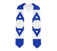 LiuMng Israeli flag print Graduation Shawl Stole 70" Long - Unisex/Graduation Stole/Sash/for Academic Commencements Flattened, Sharp Corner, One Size