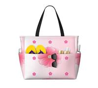 LiuMng Large Capacity Beach Bag - print Waterproof Travel Bag Blooming carnations Multi-Pocket Tote for Vacation Gym Women