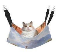 LiuMng Large Cat Hammock Bed for Cage - Adjustable Pet Bed, African Savanna Giraffe Print Puppy Resting Pad, for Kitten Small Animals