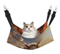 LiuMng Large Cat Hammock Bed for Cage - Adjustable Pet Bed, Australian Sheep Print Puppy Resting Pad, for Kitten Small Animals