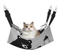 LiuMng Large Cat Hammock Bed for Cage - Adjustable Pet Bed, Cute Milk Bottle Bear Print Puppy Resting Pad, for Kitten Small Animals