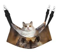 LiuMng Large Cat Hammock Bed for Cage - Adjustable Pet Bed, Lone Hyena Print Puppy Resting Pad, for Kitten Small Animals