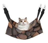 LiuMng Large Cat Hammock Bed for Cage - Adjustable Pet Bed, Pebbles in The Beach Print Puppy Resting Pad, for Kitten Small Animals