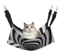 LiuMng Large Cat Hammock Bed for Cage - Adjustable Pet Bed, Spiral Optical Illusion GIF Print Puppy Resting Pad, for Kitten Small Animals