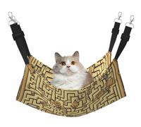 LiuMng Large Cat Hammock Bed for Cage - Adjustable Pet Bed, Treasure Maze Print Puppy Resting Pad, for Kitten Small Animals