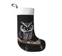 LiuMng Late Night Owl Christmas Stockings - Classic Personalized Family Sock for Xmas Tree Fireplace Holiday Party Decoration