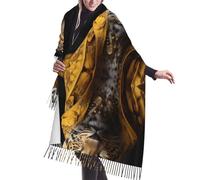 LiuMng Leopard in a leather jacket Poncho cashmerette fringed scarf - Women's Fashion Scarf/Long Shawl,for Spring, Autumn, and Winter