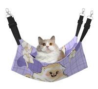 LiuMng Medium Cat Hammock Bed for Cage - Adjustable Pet Bed, Cute Golden Monkey Print Puppy Resting Pad, for Kitten Small Animals