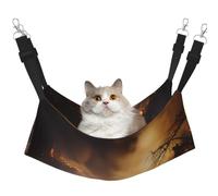 LiuMng Medium Cat Hammock Bed for Cage - Adjustable Pet Bed, Firefighters Fighting Fires Print Puppy Resting Pad, for Kitten Small Animals