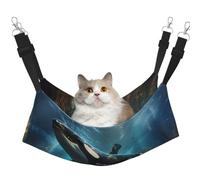 LiuMng Medium Cat Hammock Bed for Cage - Adjustable Pet Bed, Huge Killer Whales Print Puppy Resting Pad, for Kitten Small Animals