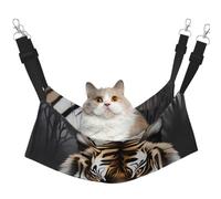 LiuMng Medium Cat Hammock Bed for Cage - Adjustable Pet Bed, Tiger at Rest Print Puppy Resting Pad, for Kitten Small Animals