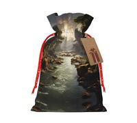 LiuMng mountains and rivers Christmas Gift Bags with Colorful Drawstring for Party Favors Present Wrapping Holiday Gift Bags Xmas Gift Treat