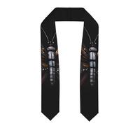 Liumng Mystery Butterfly Print Graduation Stole - Satin Honor Sash, For Graduation Ceremony As Gifts For Boys And Girls, Flattened, One size