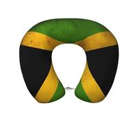 LiuMng Old Jamaican Flag Memory Foam Travel Pillow - Adjustable U-Shaped Neck Support for Airplanes, Cars, Sleeping Rest Cushion