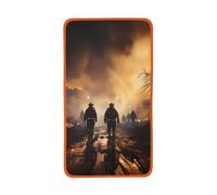 LiuMng Orange Firefighters Fighting Fires Print Coral Velvet Towels - Super Absorbent Hand Towel Washcloths,for Wash The face Sports Swimming