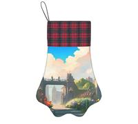 LiuMng Outside the Castle Gate Personalized Christmas Pet Paw Stockings - Festive Hanging Decor for Family Fireplace