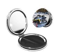 LiuMng Portable Pocket Makeup Mirror Advanced Snowmobile Travel Cosmetic Mirror Round Shape Print Magnifying Compact Mirror for Eyelash