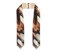 LiuMng Prancing Brown Horse Print Graduation Stole - Satin Honor Sash, for Graduation Ceremony as Gifts for Boys and Girls, Flattened, One size