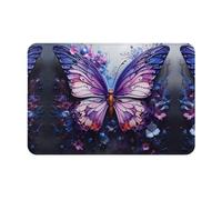 LiuMng Purple Butterfly Flowers All-Season Doormat - Water-Absorbent Non-Slip Door Mats for Front Back Door, Shoe Scraper16x24in