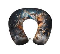 LiuMng Rugby on Fire Memory Foam Travel Pillow - Adjustable U-Shaped Neck Support for Airplanes, Cars, Sleeping Rest Cushion