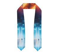 Liumng Science Fiction Future Print Graduation Stole - Satin Honor Sash, For Graduation Ceremony As Gifts For Boys And Girls, Flattened, One size