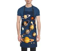 LiuMng Solar System Planetsprint Waterproof Apron - Adjustable Kitchen Apron Thick and Durable,for Men & Women DishWashing Chef