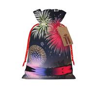 LiuMng Splendid fireworks Christmas Gift Bags with Colorful Drawstring for Party Favors Present Wrapping Holiday Gift Bags Xmas Gift Treat