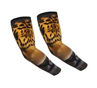 LiuMng The deep-eyed leopard Print Cooling Arm Sleeves - UV Sun Protection Compression for Running Cycling & Outdoor Activities