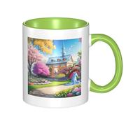 LiuMng Unicorn Fairy Tale Coffee Mug Double Color Ceramic Mug Tea Drinking Cup Green Print Funny Mugs For Home & Office 11oz