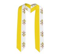LiuMng Vatican flag print Graduation Shawl Stole 70" Long - Unisex/Graduation Stole/Sash/for Academic Commencements Flattened, Sharp Corner, One Size