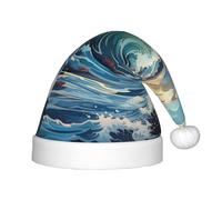 LiuMng Wave Sailboat Seagull Christmas Hat, Unisex Plush Classic Santa Claus Hat/Soft Comfortable, for New Year Festive Party Supplies