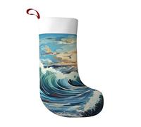 LiuMng Wave Sailboat Seagull Christmas Stockings - Classic Personalized Large Sock for Xmas Tree, for Family Farmhouse Fireplace