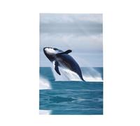 LiuMng Whales at sea Print Waffle Kitchen Towel - Quick Drying, Ultra Absorbent Dish Cloths for Cleaning Barista Rags